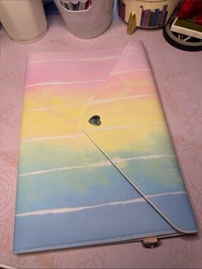 Simply Gilded Pastel Ombre Notepad/Tablet Folio with Heart Snap